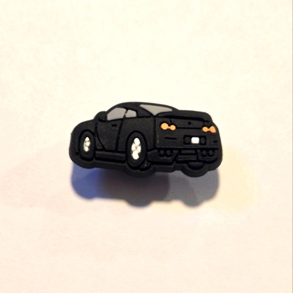 3/$10 Black Turbo Sports Car Croc Charm